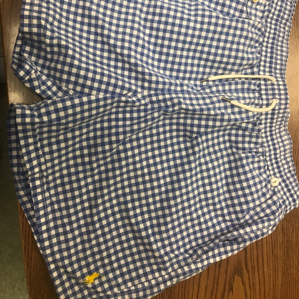 Polo swim trunks size XL blue gingham $15